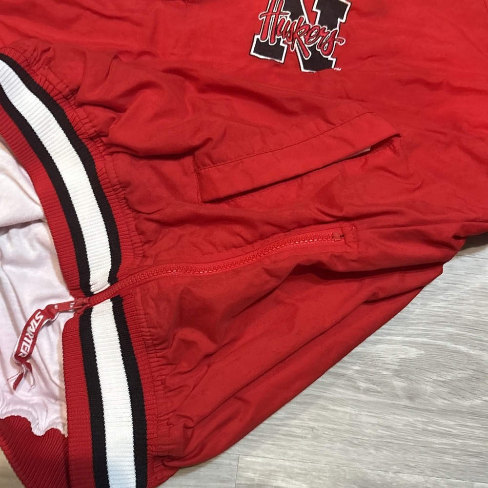 Vintage Starter Nebraska Cornhuskers 1/4 Button Pullover Red Men's Size L 90s‎ - Picture 6 of 9